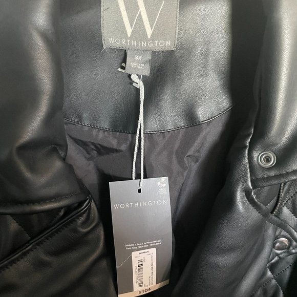 NWT Quilted Imitation Leather Plus Size Moto Jacket 3X - Picture 3 of 9